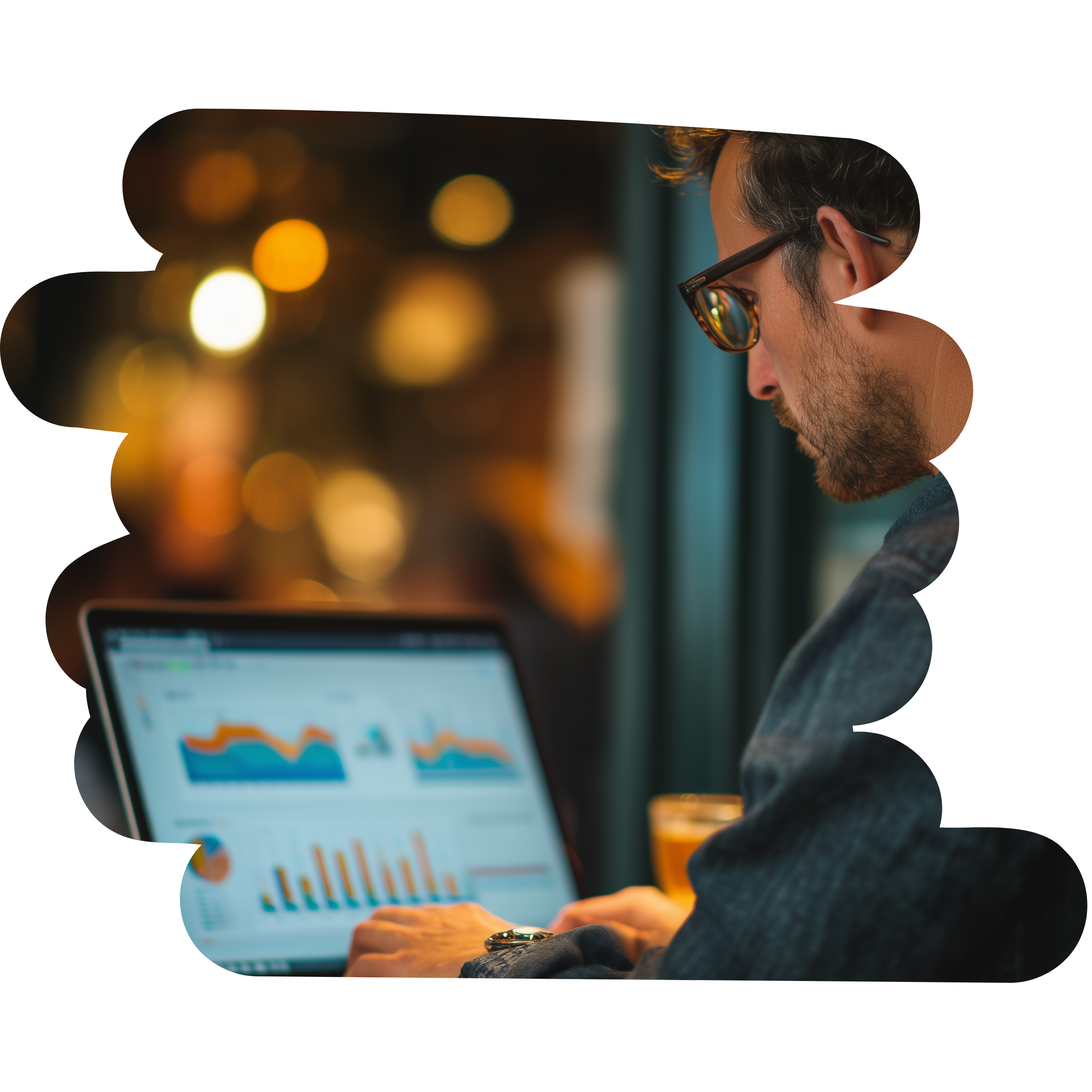 Small Business Owner Looking at Graphs