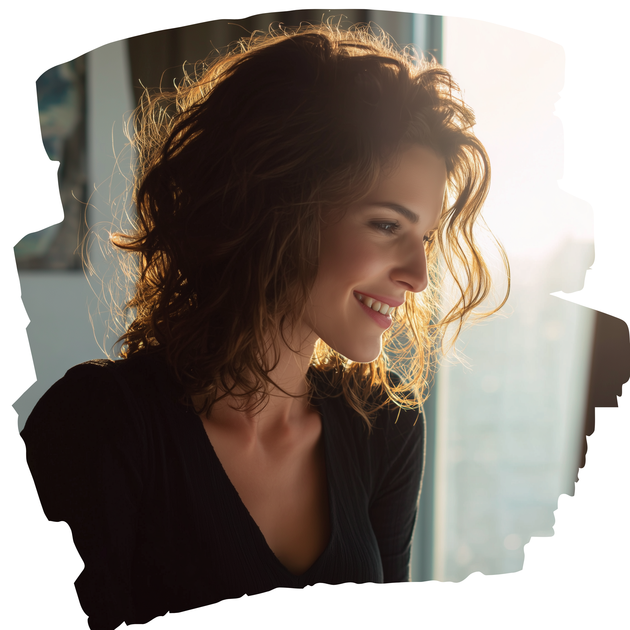 Happy business owner reviewing content